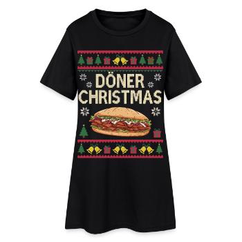 Cadeau de Noël Doner Kebab Moche - Robe T-shirt Femme - noir - Devant