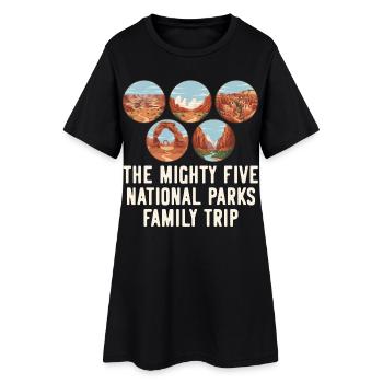 Cinq parcs nationaux : Tournée familiale de l’Utah - Robe T-shirt Femme - noir - Devant