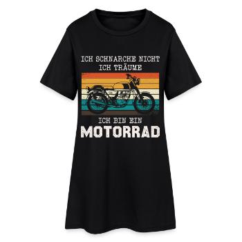 Rayures rétro de rêve de moto vintage - Robe T-shirt Femme - noir - Devant