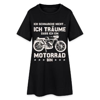 Je rêve que la moto soit vintage imprimée - Robe T-shirt Femme - noir - Devant