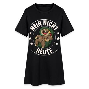 Paresseux : Non, pas aujourd’hui - Robe T-shirt Femme - noir - Devant