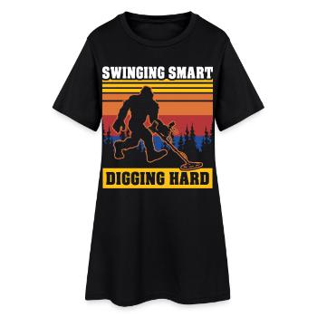 Sasquatches Pêche en terre avec Big Foot - Robe T-shirt Femme - noir - Devant