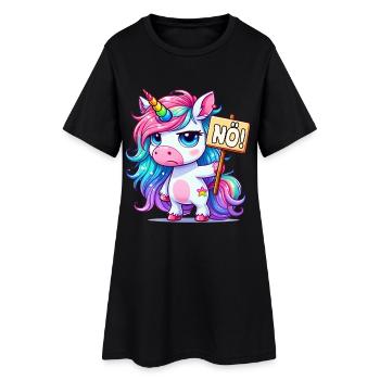 Licorne arc-en-ciel sans panneau - Robe T-shirt Femme - noir - Devant