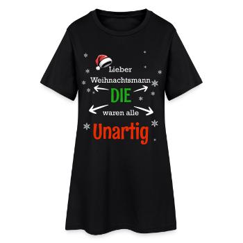 Le Père Noël coquin dit le design - Robe T-shirt Femme - noir - Devant