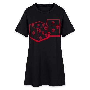 Playing with dice (red) - Women’s T-Shirt Dress - black - Front