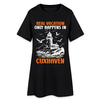 North Sea REAL HOLIDAYS ARE ONLY AVAILABLE IN CUXHAVEN - Women’s T-Shirt Dress - black - Front