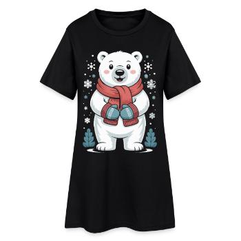 Polar Bear Winter Magic - Women’s T-Shirt Dress - black - Front