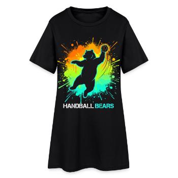 Motif de handball pour enfants animaux sportifs - Robe T-shirt Femme - noir - Devant