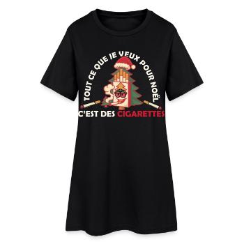 CADEAU NOEL CIGARETTES  - Robe T-shirt Femme - noir - Devant