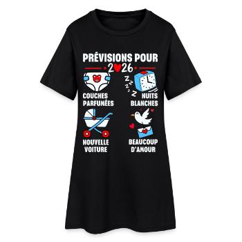bientôt Papa 2026 Annonce Humour, Futur Papa 2026 - Robe T-shirt Femme - noir - Devant