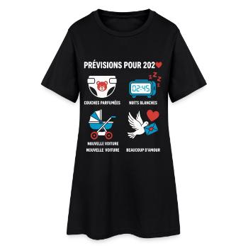 bientôt Papa 2026 Annonce Humour Futur Papa 2026 - Robe T-shirt Femme - noir - Devant