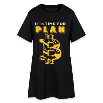 PlanB Krypto Humor Grafik - Frauen T-Shirt-Kleid - Schwarz - Vorne