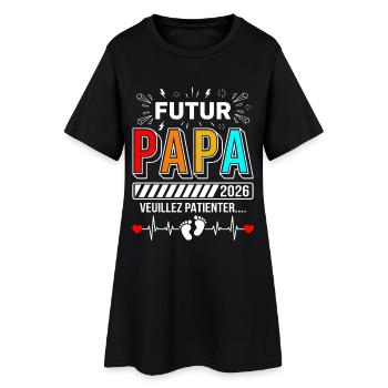 Futur Papa 2026 Annonce Bébé Bientôt Papa 2026 - Robe T-shirt Femme - noir - Devant