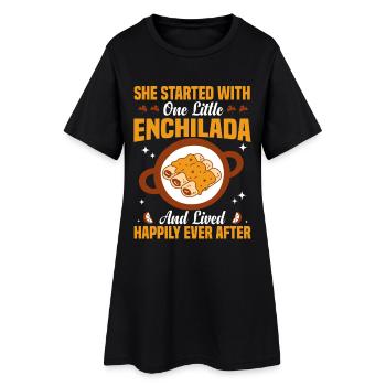 Mexikanisches Foodie-Enchilada-Liebhaber-Mexikanisches Gericht - Frauen T-Shirt-Kleid - Schwarz - Vorne