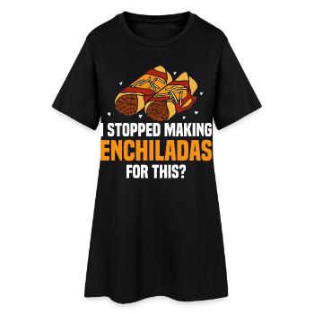 Enchiladas : plat de cuisine mexicaine pour gourmets - Robe T-shirt Femme - noir - Devant