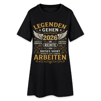 Pension 2026, légende à l’œuvre - Robe T-shirt Femme - noir - Devant