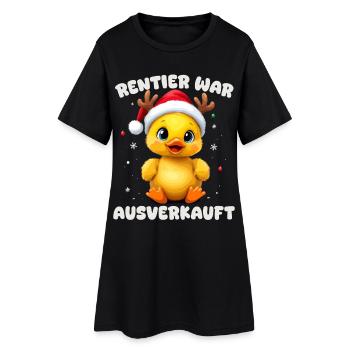 Renne était complet, Canard Noël - Robe T-shirt Femme - noir - Devant