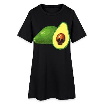 Avocado-Schädel - Frauen T-Shirt-Kleid - Schwarz - Vorne