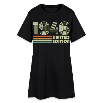 Cadeau d’anniversaire rétro vintage 1946 1946 - Robe T-shirt Femme - noir - Devant