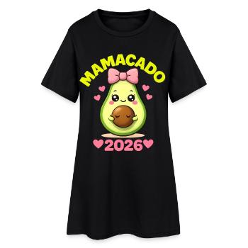 Mamacado 2026 Baby Shower de Bébé Enceinte avec Mamacado Avocat - Robe T-shirt Femme - noir - Devant