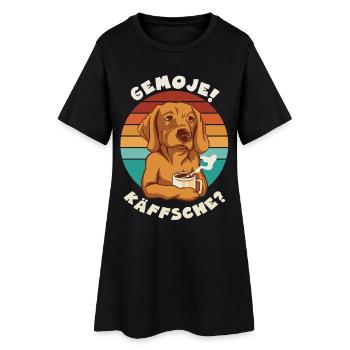 Hessen Humor Kaffee Hund GEMOJE KÄFFSCHE Hessisch - Frauen T-Shirt-Kleid - Schwarz - Vorne