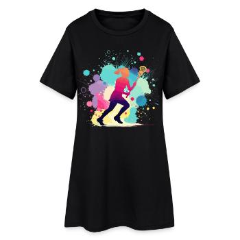 Lacrosse, Joueuse de crosse Femme, Graphique Lacrosse - Robe T-shirt Femme - noir - Devant