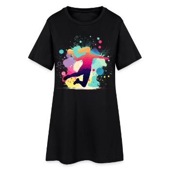 Joueur de handball de handball, joueur de handball coloré - Robe T-shirt Femme - noir - Devant