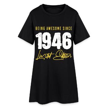 80th Birthday Born in 1946 - Women’s T-Shirt Dress - black - Front