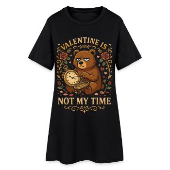 Valentine n’est pas mon moment - Robe T-shirt Femme - noir - Devant