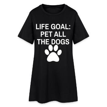 Life Goal: Pet All The Dogs - Robe T-shirt Femme - noir - Devant