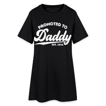 Promu Papa 2026 Annonce du bébé Nouveau Papa - Robe T-shirt Femme - noir - Devant