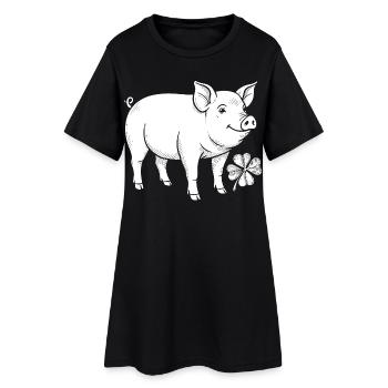 Trèfle de cochon chanceux - Robe T-shirt Femme - noir - Devant