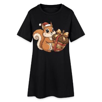 Cadeau d’écureuil Winter Joy - Robe T-shirt Femme - noir - Devant