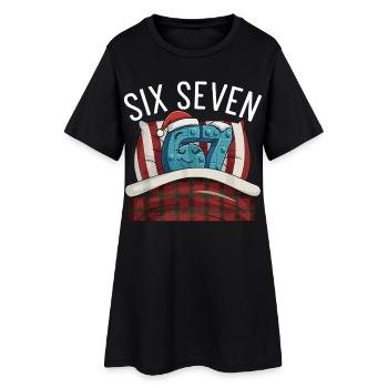 67 Six Seven Pajamas Italian meme Sleep Shirt - Women’s T-Shirt Dress - black - Front