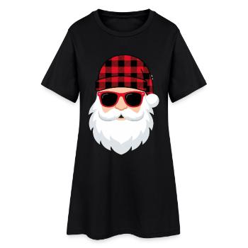 Humour Noël Homme Père Noel - Robe T-shirt Femme - noir - Devant