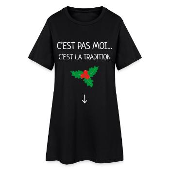 It's not me it's the tradition humor christmas mistletoe - Women’s T-Shirt Dress - black - Front