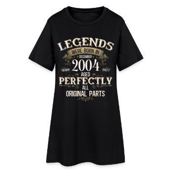 21. Geburtstag Legende Dezember Jahrgang 2004 - Frauen T-Shirt-Kleid - Schwarz - Vorne
