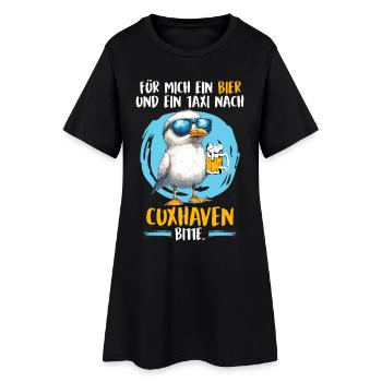 Vacances en mer du Nord POUR MOI, UNE BIÈRE ET UN TAXI POUR - Robe T-shirt Femme - noir - Devant