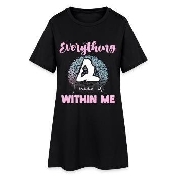 Inner Balance Yoga Motif - Women’s T-Shirt Dress - black - Front