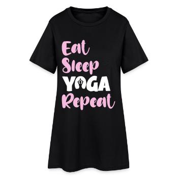 Mange Sommeil Yoga Répéter - Robe T-shirt Femme - noir - Devant