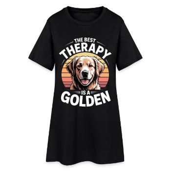 Motif du chien de thérapie doré - Robe T-shirt Femme - noir - Devant