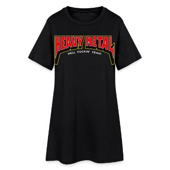 Bannière Logo Heavy Metal Hell yes 3D - Robe T-shirt Femme - noir - Devant