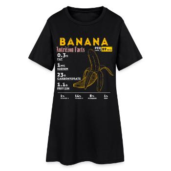Amant de la banane, Informations nutritionnelles sur la banane, Végétarien - Robe T-shirt Femme - noir - Devant