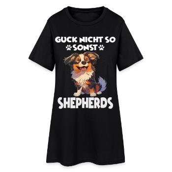 Hunde Sprüche Hundeliebhaber Geschenk Gassi AUSSIE - Frauen T-Shirt-Kleid - Schwarz - Vorne