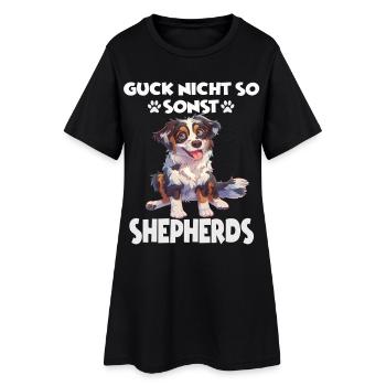 Dog Australian Shepherd T Dog Owner Gift - Women’s T-Shirt Dress - black - Front