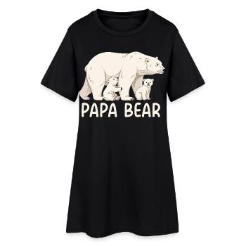 Papa Ours - Robe T-shirt Femme - noir - Devant