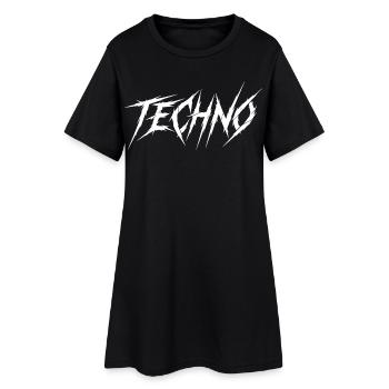 Graphique de police à griffes techno - Robe T-shirt Femme - noir - Devant