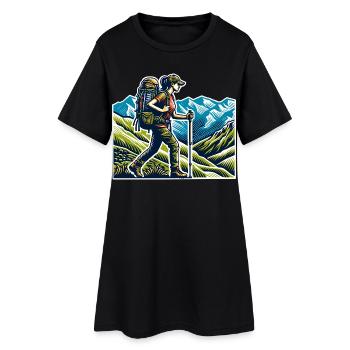 Randonnée pour randonneurs - Robe T-shirt Femme - noir - Devant