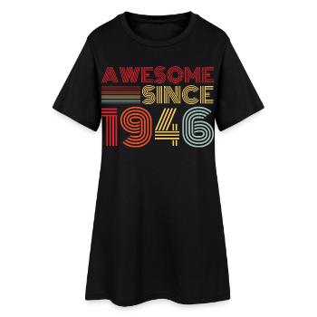 Vintage 1946 Rétro Cadeau D’anniversaire 1946 - Robe T-shirt Femme - noir - Devant