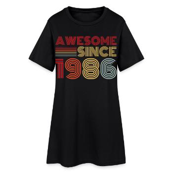 Vintage 1986 Rétro Cadeau D’anniversaire 1986 - Robe T-shirt Femme - noir - Devant